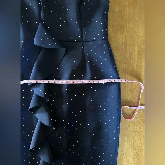 BETSY & ADAM Metallic-dot Ruffled Scuba Dress - Picture 4 of 16